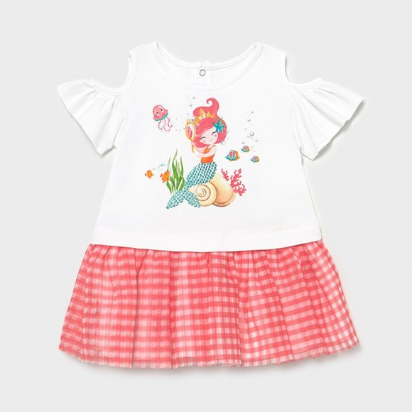 mayoral mermaid dress Mayoral-Younger Girls Pink Cotton Mermaid Dress